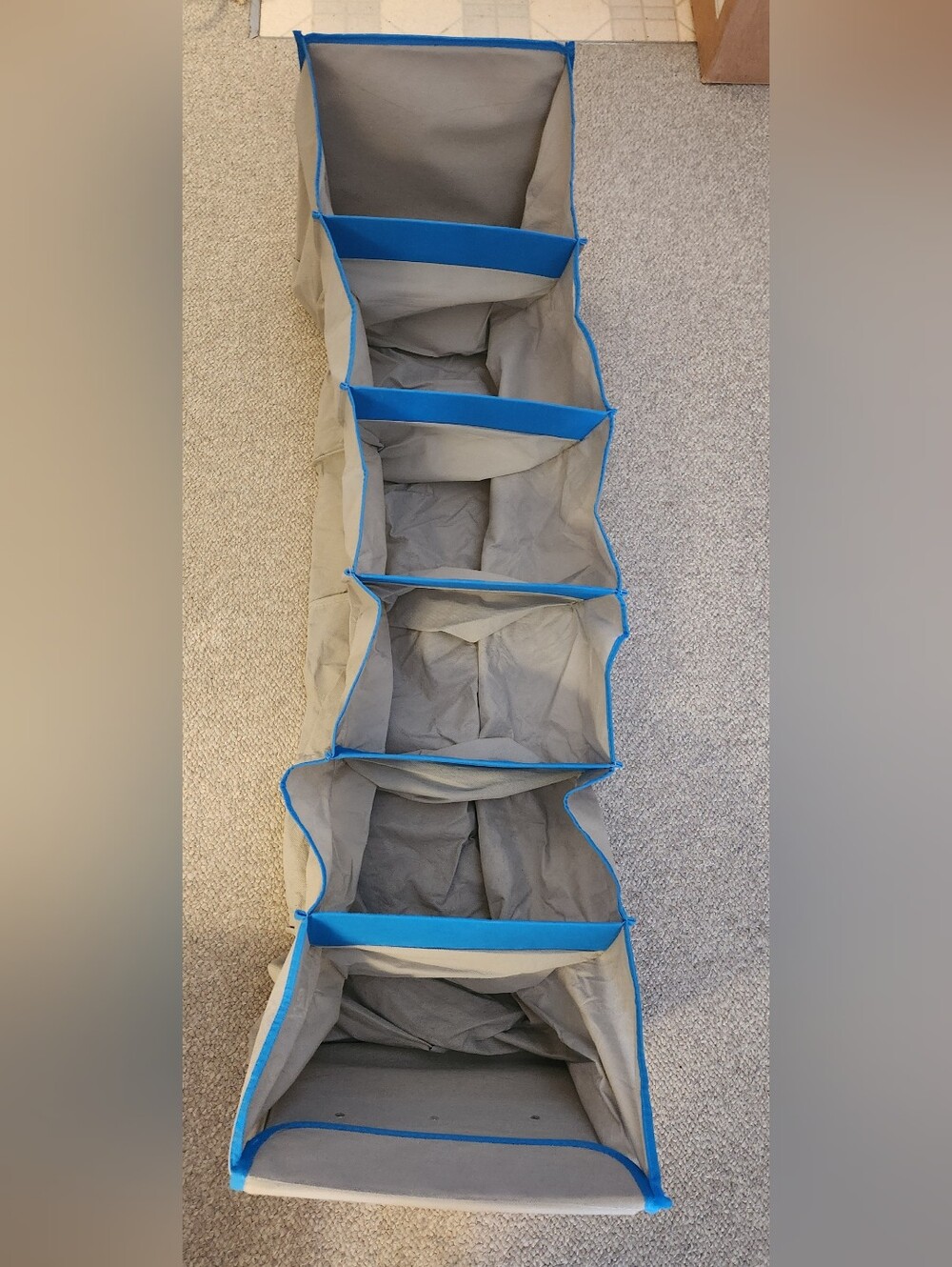 Large Gray and Blue Hanging Storage Organizer